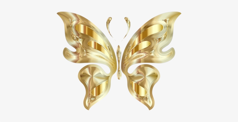Butterfly Insect Light Gold - Gold Butterfly No Background, transparent png download