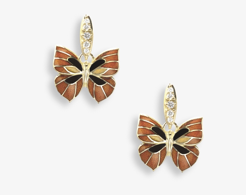 Nicole Barr Designs 18 Karat Gold Stud Earrings Butterfly - Butterfly Earrings Gold Design, transparent png download