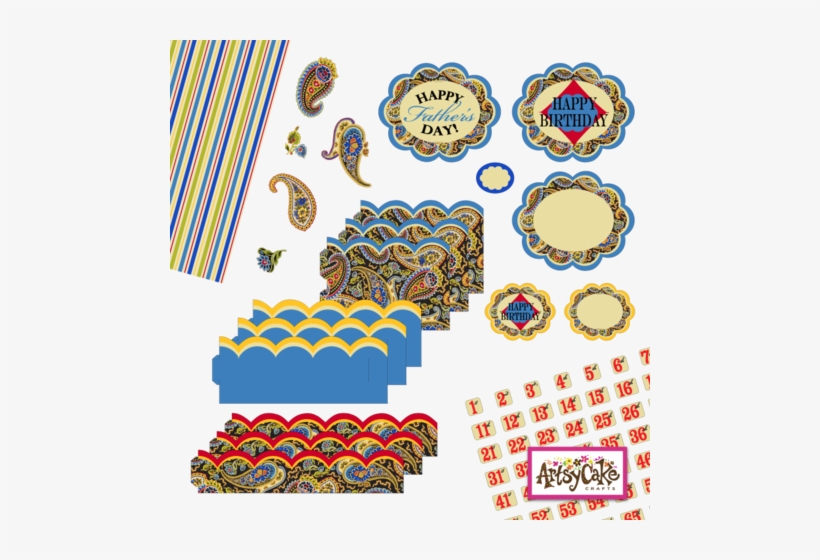 3-black Background With Gold, Red And Blue Paisley - Paisley, transparent png download