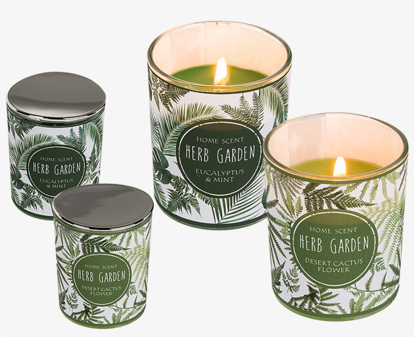 Scented Candle In Glass With Silver Coloured Plastic - Candle, transparent png download