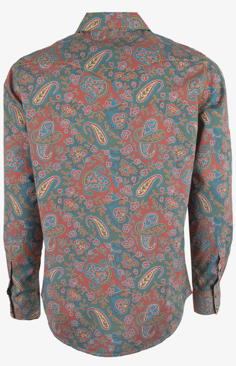 Ryan Michael Paisley Print Snap Shirt - Blouse, transparent png download
