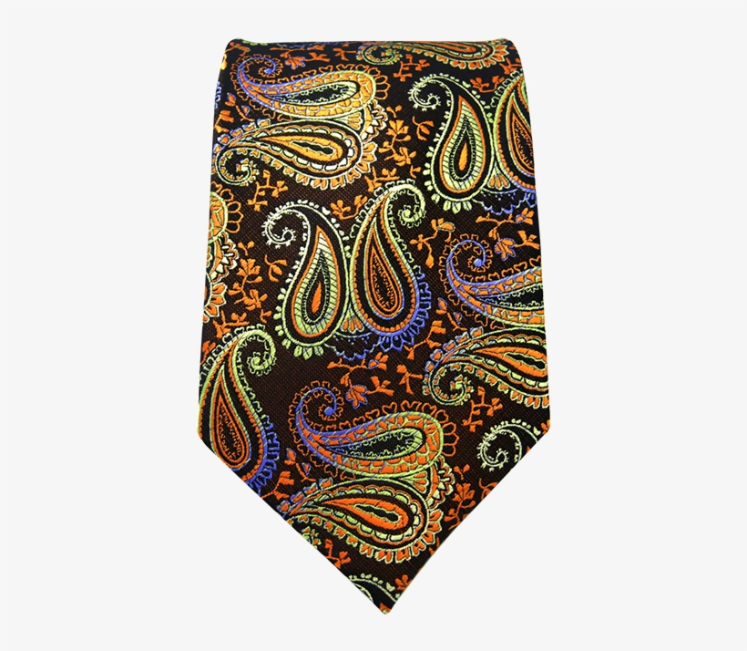 U1 Brown Paisley Pattern Mens Ties Silk Handmade Wedding - Shlax&wing Multi-colored Paisley Mens Necktie Tie, transparent png download