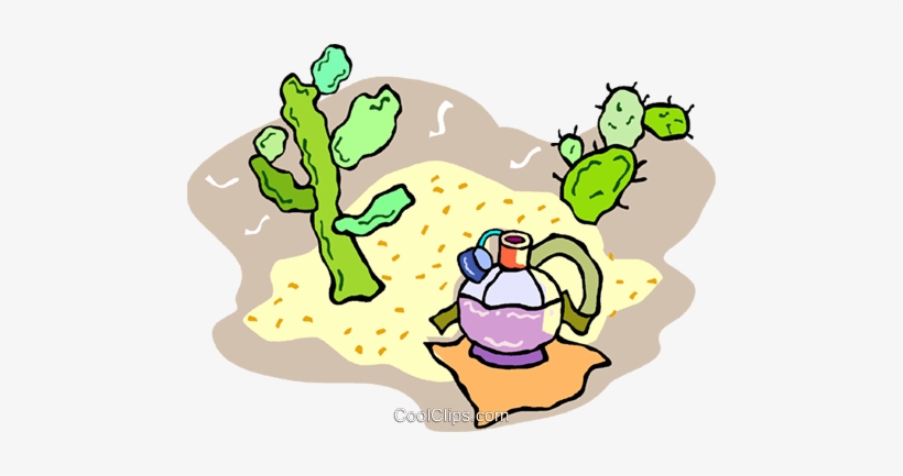 Desert, Cactus And Canteen Royalty Free Vector Clip - Illustration, transparent png download