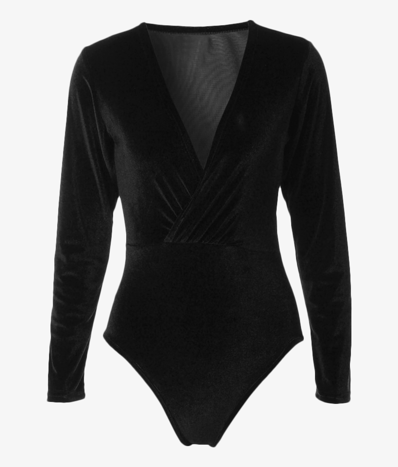 The Lowest Prices Zaful Women Black Tops Long Sleeve - Bodystocking Med Lange Ærmer Til Kvinder, transparent png download
