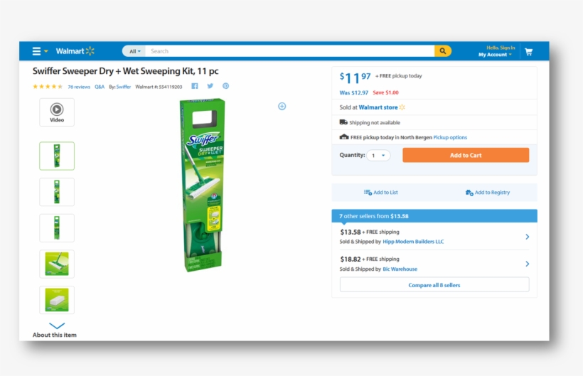 Now We Know That Video Placement On Product Pages Increases - Swiffer 92814 Sweeper Starter Kit, transparent png download