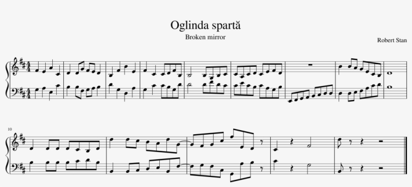 Oglinda Spartă Sheet Music Composed By Robert Stan - Sheet Music, transparent png download