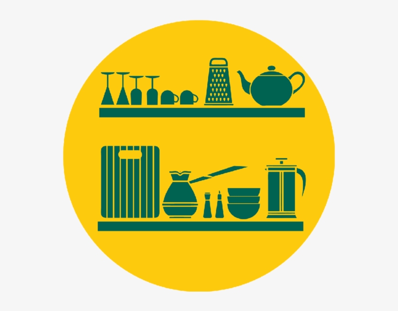 Kitchen Icons Round Picture - Graphic Design, transparent png download