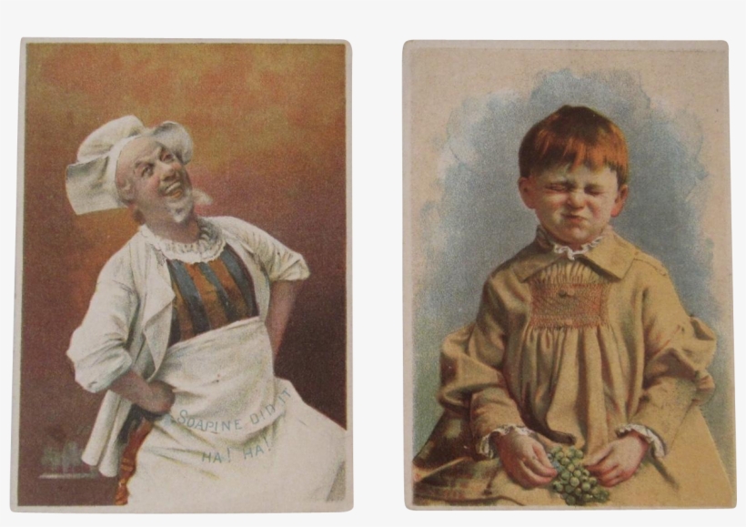 2 Soapine Victorian Trade Cards Happy Chef And Sad - Child, transparent png download