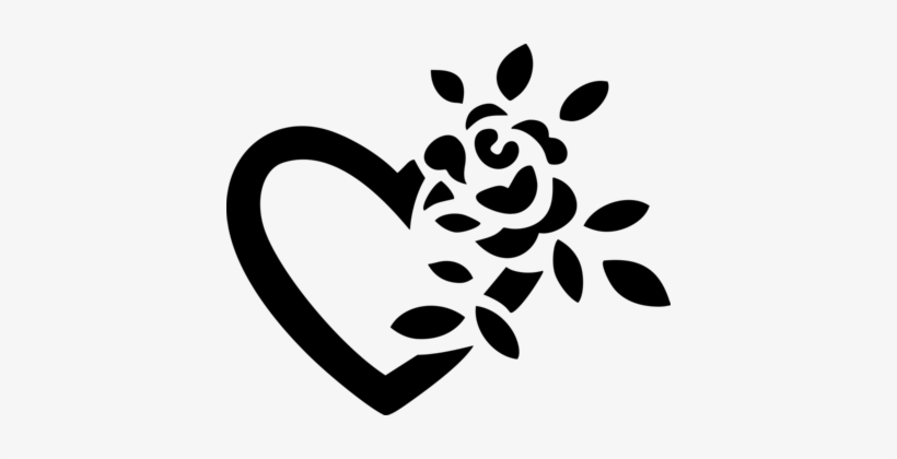 Black And White Heart Silhouette Computer Icons Visual - Simple Beautiful Border Designs, transparent png download