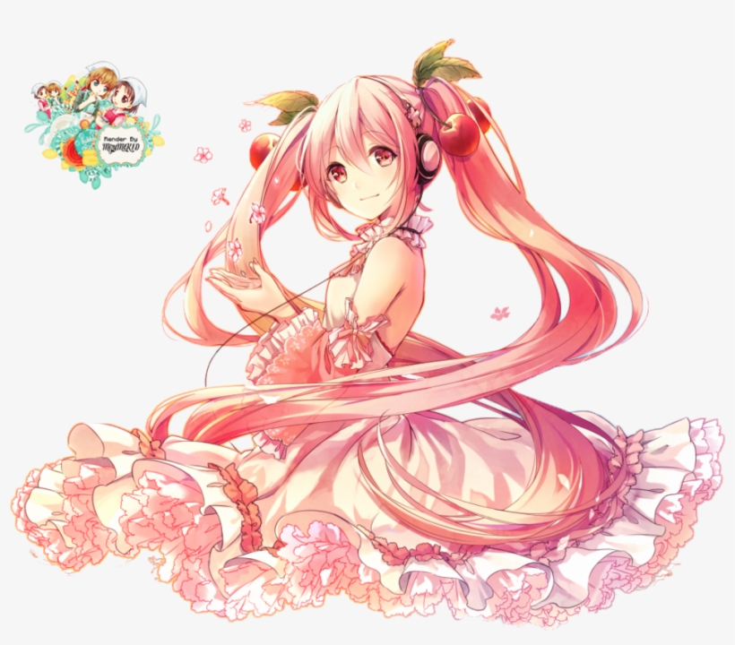 Sakura Girl Png Transparent Image - Sakura Miku Render, transparent png download