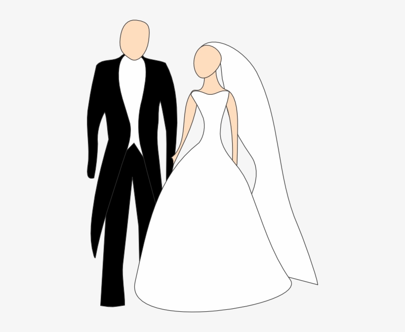 Bride And Groom Clip Art At Vector Clip Art - Bride Groom Clip Art, transparent png download
