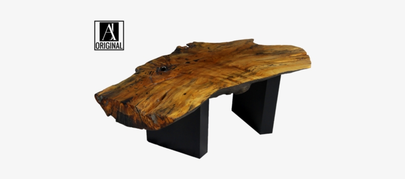 Reclaimed Spalted Maple Coffee Table With Black Base - Maple, transparent png download