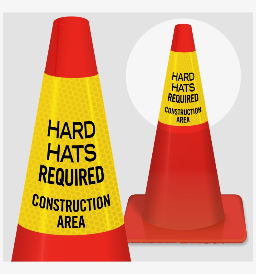 Hard Hats Required Construction Area Cone Collar - Wet Paint Cones, transparent png download