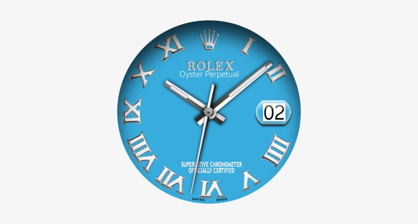 Baby Blue Rolex Roman Numerals - Clock, transparent png download