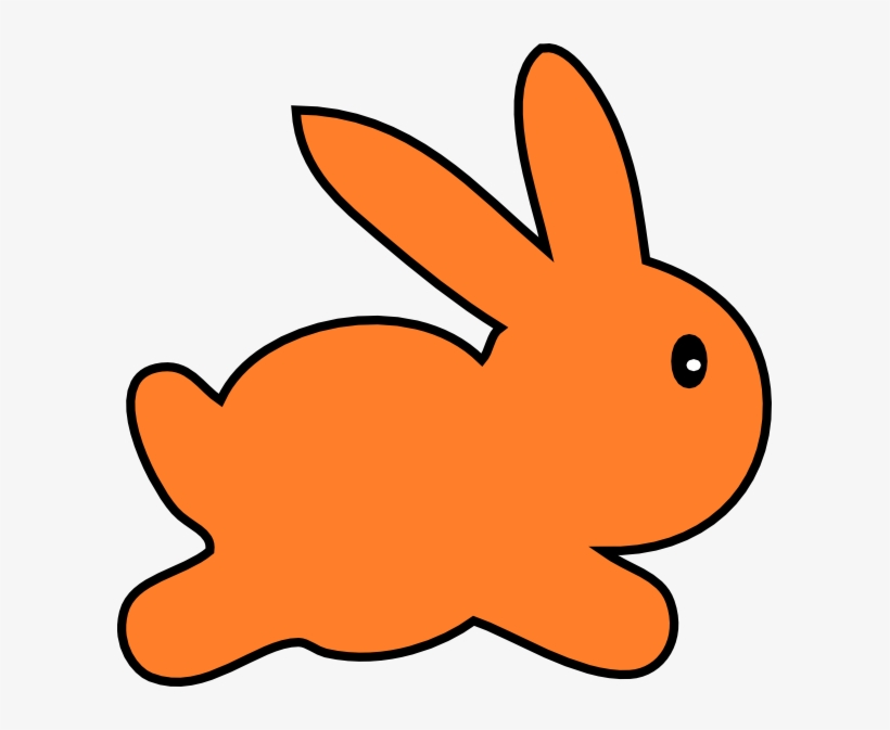 Orange Clipart Bunny - Orange Bunny Clipart, transparent png download