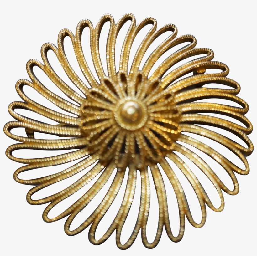 This Is A Vintage Monet Signed Spiral Or Swirl Pin - Brass, transparent png download