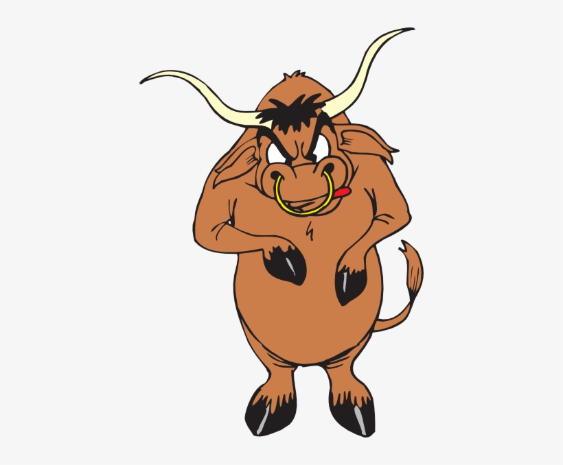 Angry Standing Bull Clip Art At Clkercom Vector Online - Cartoon Bull With Ring, transparent png download