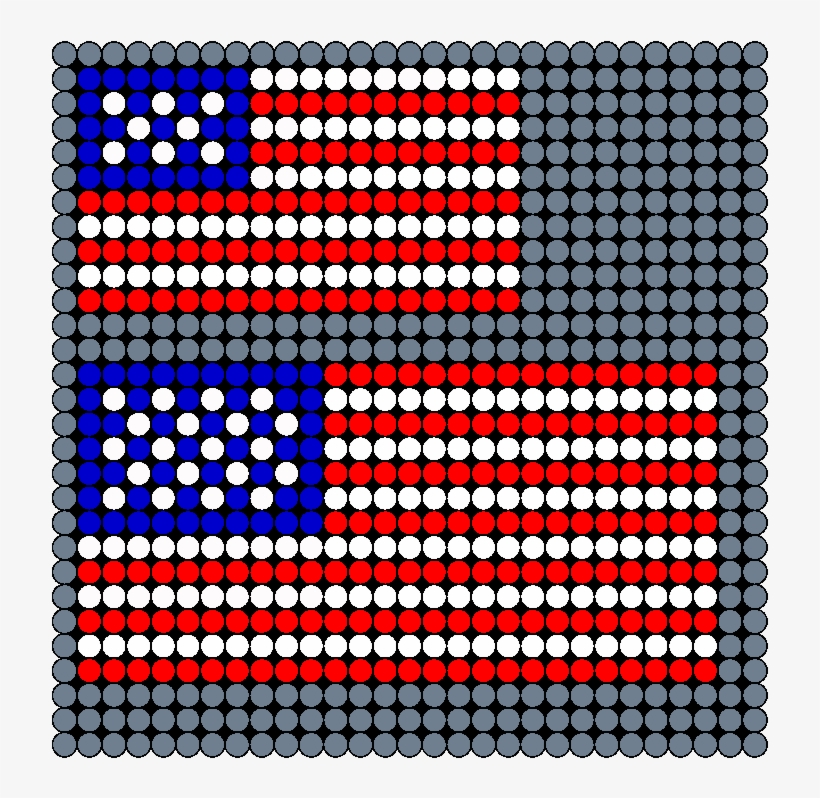 American Flag Small And Medium Perler Bead Pattern - Bead, transparent png download