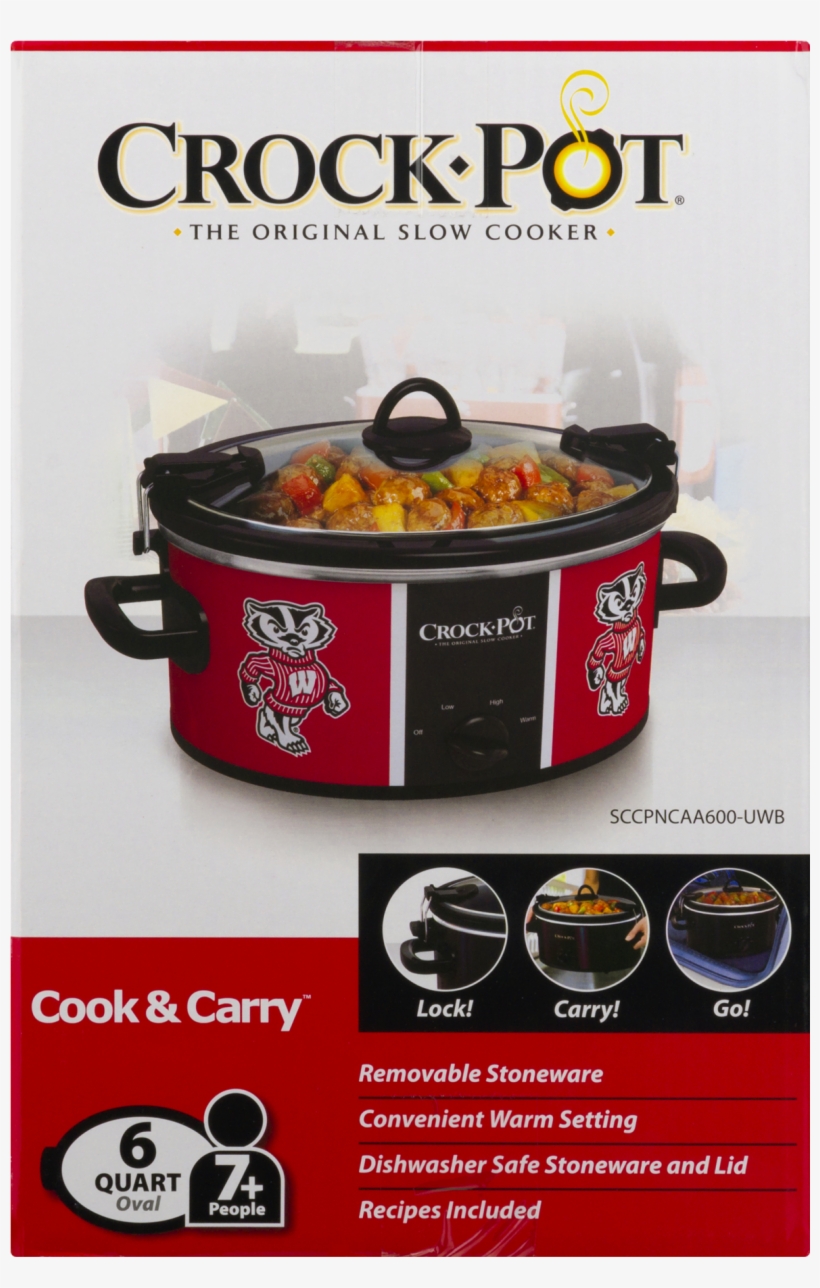 Crock-pot University Of Wisconsin Cook & Carry Slow - Crock-pot 5-quart Manual Slow Cooker Oval Classic, transparent png download