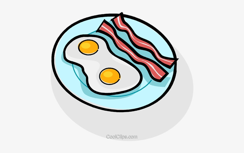 Bacon And Eggs Royalty Free Vector Clip Art Illustration - Bacon And Eggs Clip Art, transparent png download