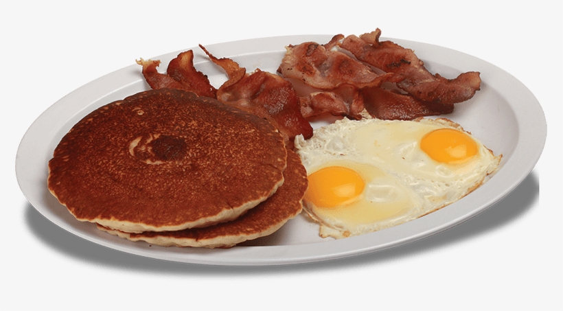Pancakes W Eggs And Bacon - Bacon And Eggs, transparent png download
