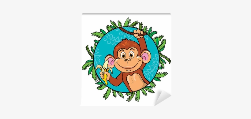 Funny Monkey With A Banana In Her Hand - Banana, transparent png download