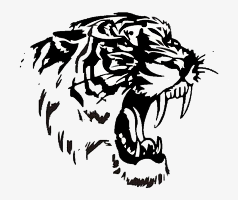 Tigerdre - Roaring Tiger Black Png, transparent png download