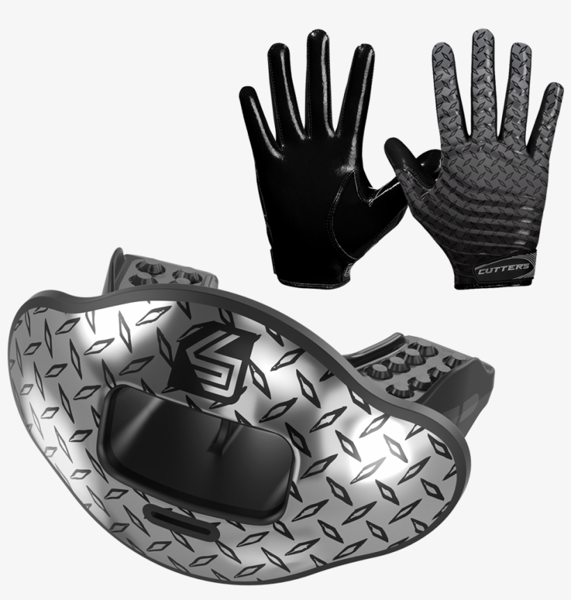 Diamond Plate Football Receiver Glove/mouthguard Pack Mouthguards For