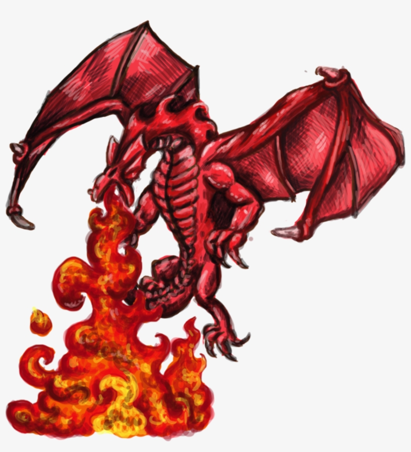 Fire-breathing Dragon Illustration - Drawings Of A Dragon Breathing Fire, transparent png download