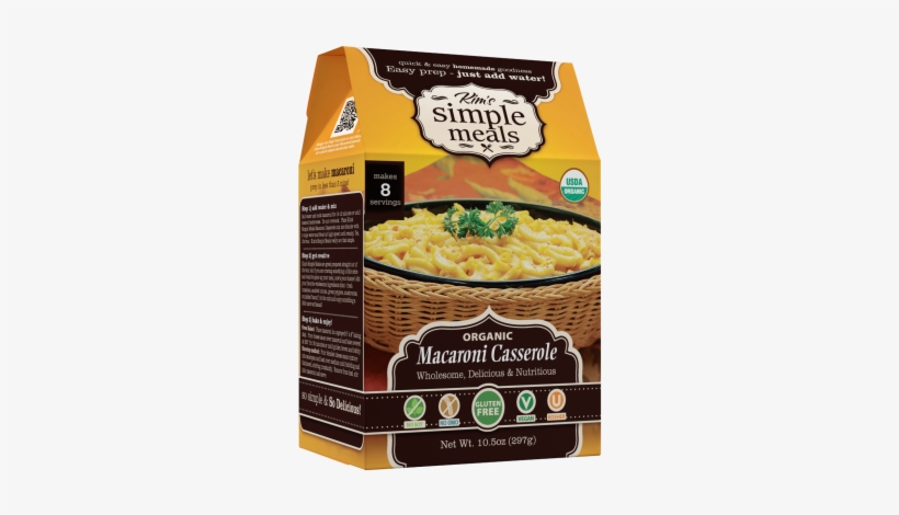 Vegan Gluten-free Mac N Cheese - Kims Simple Meals Organic Macaroni Casserole - 10.5, transparent png download
