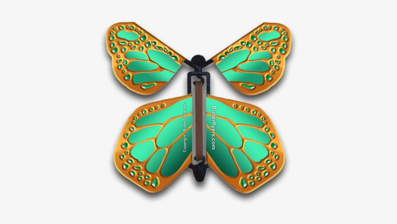 Bronze Wind Up Flying Butterfly For Greeting Cards - Butterfly, transparent png download