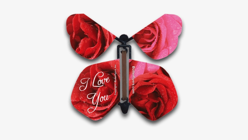 I Love You Wind Up Flying Butterfly - Rose, transparent png download