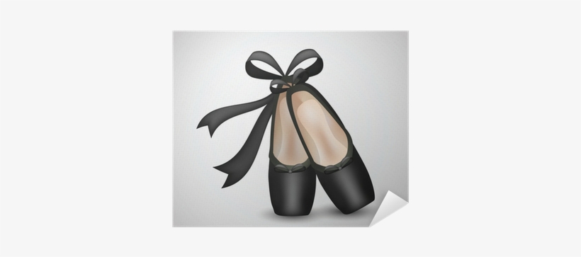 Illustration Of Realistic Black Ballet Pointes Shoes - Ring Ballet ...