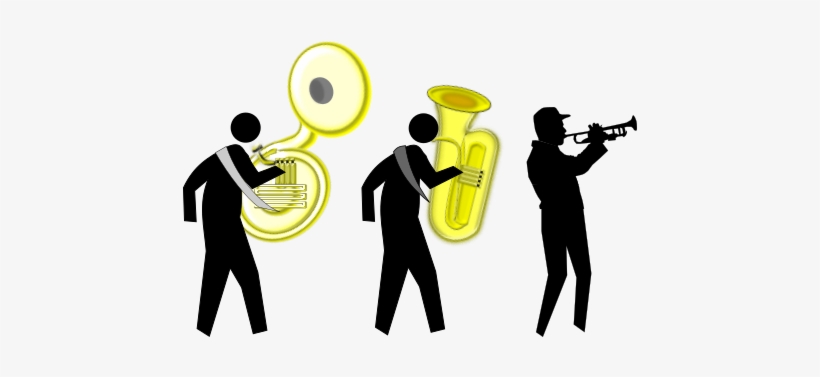 Sousaphone3 - Trumpeter, Trompetespieler-silhouette Grußkarte, transparent png download
