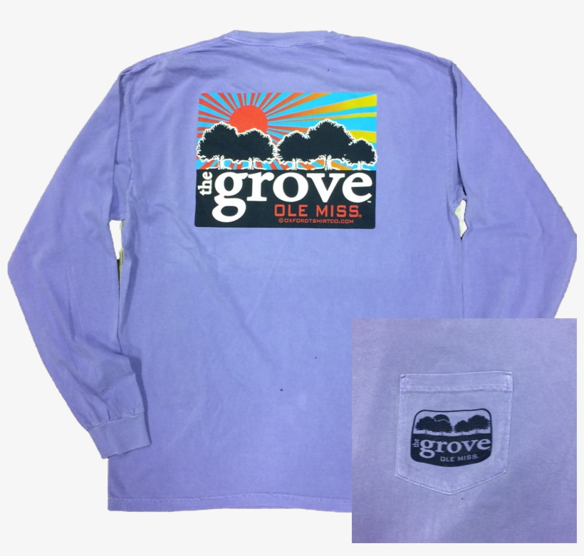Comfort Color Ole Miss Long Sleeve Tee 'the Grove' - Ole Miss Grove T Shirts, transparent png download