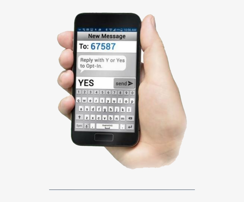 Photo Of A Hand Holding A Mobile Phone - School Messenger Text Opt, transparent png download