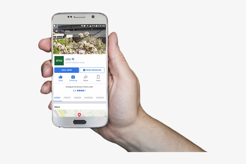 Hand Holding Smartphone - Utah Valley University, transparent png download