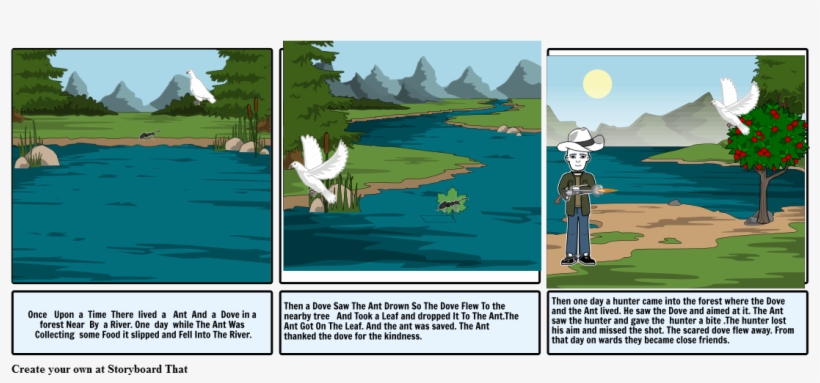 The Ant And The Dove - Ant And The Dove And The Hunter, transparent png download