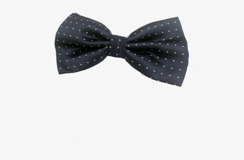 Navy Bowtie With White Pin Dots - Polka Dot, transparent png download
