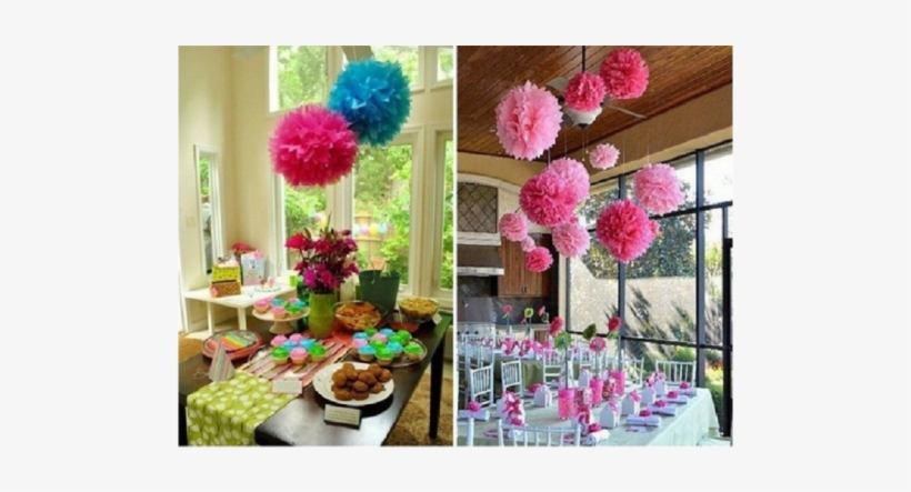 5pcs Set Of Large 10-inch Tissue Paperpom Pom Flowers - Birthday, transparent png download