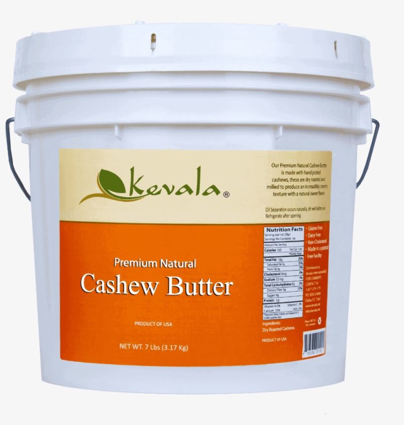 Cashew Butter 7 Lb - Kevala - Organic Raw Coconut Oil - 16 Oz., transparent png download