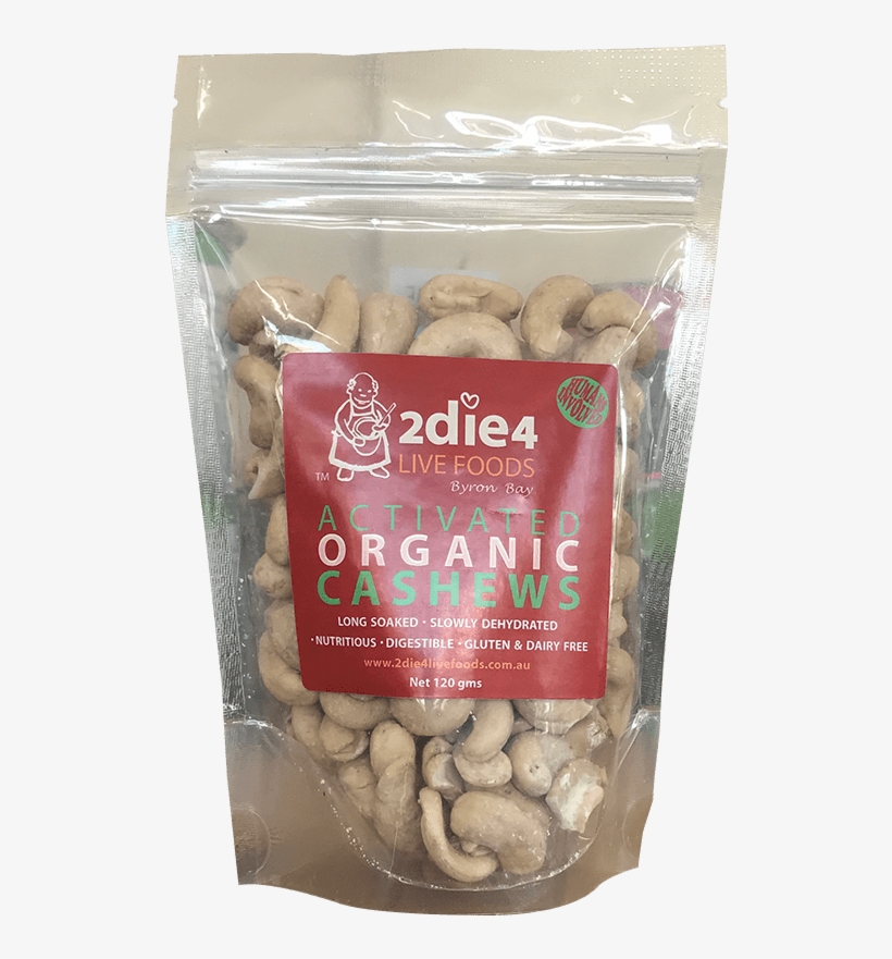 2die4 Activated Organic Cashews 120g - Cashew, transparent png download