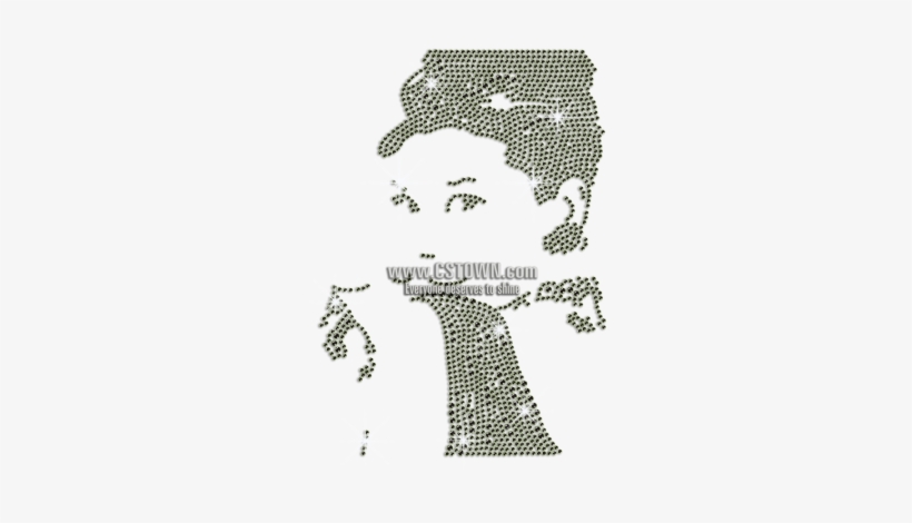 Graceful Audrey Hepburn Iron On Rhinestone Transfer - Wall Decal, transparent png download