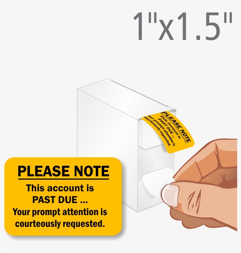 This Account Is Past Due Labels Dispenser - 500 Thank You - We Sincerely Appreciate Your Business, transparent png download