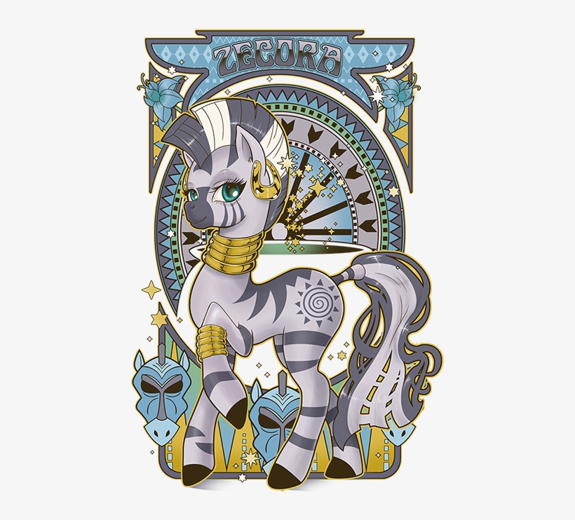 Hezaa, Modern Art, Nouveau, Safe, Zebra, Zecora - My Little Pony Art Deco, transparent png download