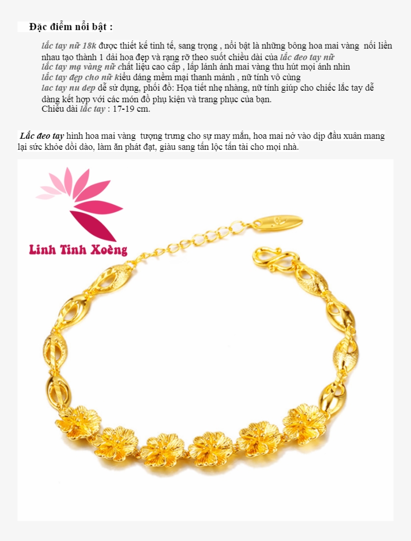 Lắc Tay Nữ, Lắc Tay Nữ Mạ Vàng Tạo Hình Hoa Mai Không - Leaf, transparent png download