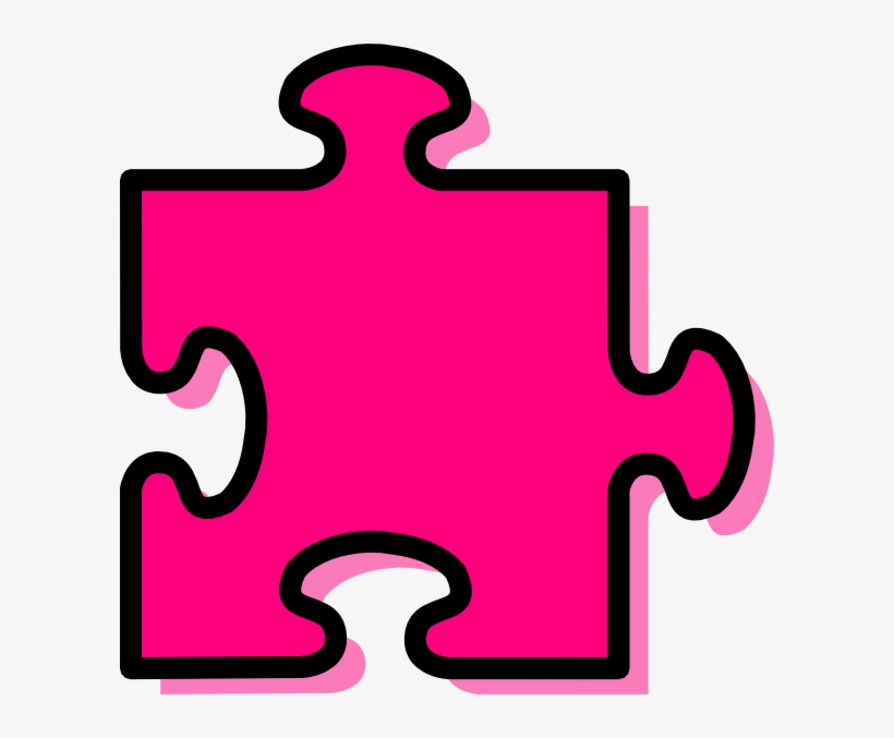 Pink Jigsaw Piece Clip Art - Jigsaw Piece Clipart, transparent png download