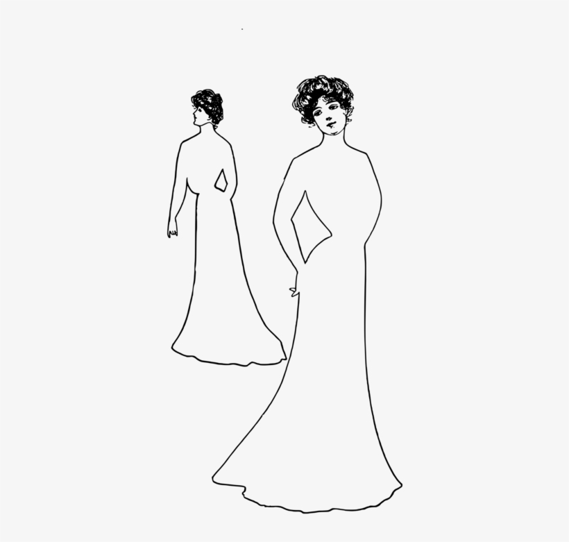 Gown Woman Croquis Clothing Art - Gown, transparent png download