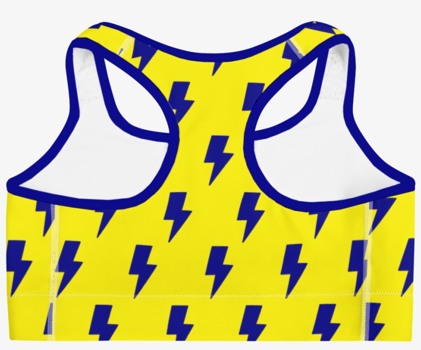 Blue & Yellow Lightning Bolts Sports Bra - Sports Bra, transparent png download