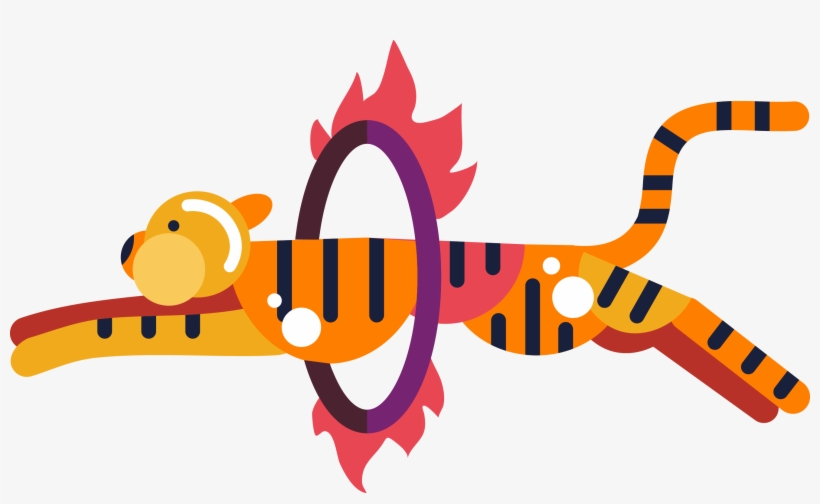 Tiger Snail Jump Circus Icon - Circus, transparent png download